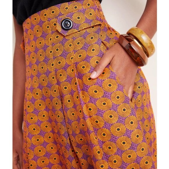 Corey Lynn Calter Women's XS Purple & Orange Floral Elastic/Button Maxi Skirt - Picture 9 of 15